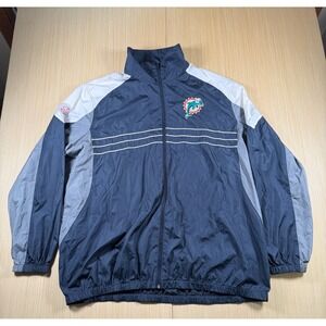 Miami Dolphins Windbreaker Jacket Mens 2XL Multicolor NFL‎ Football Full Zip